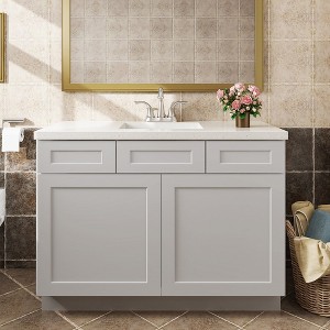 LOVMOR 21-in. D x 34.5-in. H in Plywood Vanity Sink Base Kitchen Cabinet with Drawers without Top for Kitchen, Bathroom, Living Room - 1 of 4