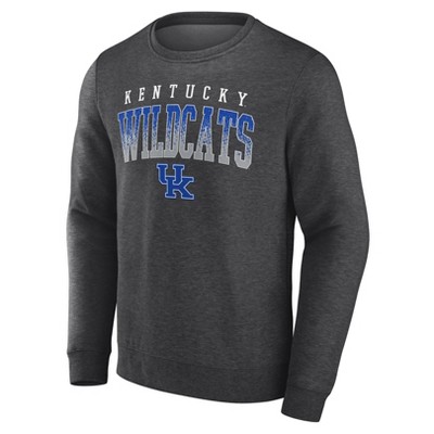 NCAA Kentucky Wildcats Men's Gray Crew Neck Fleece Sweatshirt - XXL: Cotton-Polyester Blend, Tagless Pullover