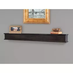 Bisbee Floating Wood Mantel Shelf - Chocolate Black Color 72 Inch x 6 Inch | Beautiful Wooden Rustic Shelf Perfect for Electric Fireplaces and More! Mantels Direct - Made in the USA