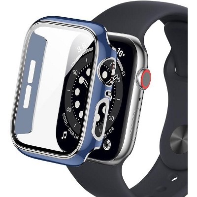 Worryfree Gadgets Bumper Case with Screen Protector for Apple Watch 38mm, White/Silver