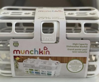 Munchkin High Capacity Dishwasher Basket And Bristle Brush Cleaning Set -  Gray - 2ct : Target