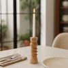 Natural Wood Candle Holder - Rustic Wooden Taper Candlestick Holder for Dining Table Centerpieces, Coffee Table Styling, and Home Accents - 8", Tan - 3 of 4