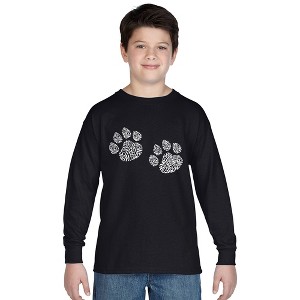 LA Pop Art Boy's Word Art Long Sleeve - Meow Cat Prints - 1 of 4