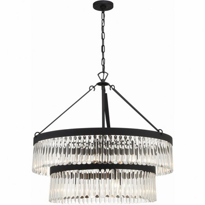 Crystorama Lighting Emory 9 - Light Chandelier in  Black Forged