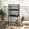 PawHut Double Stackable Bird Cage w/ Stand, Wooden Swing, Rope Ladder & Wheels for Canaries, Lovebirds, Budgie Cage w/ Storage Shelf, Removable Tray - 2 of 4