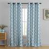 HLC.ME Tanner Ogee Ikatt Damask Patterned Window Grommet Curtains Bedroom - Light Reducing Darkening Window Panels, Set of 2 - 2 of 4