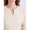 INSPIRE CHIC Women's Elegant A-Line Choker V Neck Belted Wear to Work Fit and Flare Dress - 4 of 4