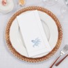 Saro Lifestyle Ocean Treasures Embroidered Octopus Napkin (Set of 6), White, 20"x20" - 4 of 4