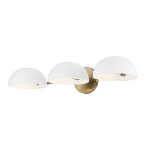 Capital Lighting Reece 3 - Light Vanity in  Aged Brass/White - 1 of 4
