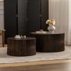 NicBex Retro Style Cylindrical Coffee Table with Vertical Texture Relief Design,Wooden Side Tables,Center Table for Living Room - 2 of 4