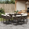 vidaXL Patio Dining Set Set of 8 Brown, Cream White - 2 of 4