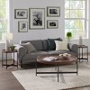 Alaterre Furniture 42" Brookline Round Coffee Table with X-Frame Metal Base - 2 of 4