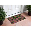 HomeRoots 18" X 30" Pink and Green Coir Floral Outdoor Spring Door Mat - 2 of 4