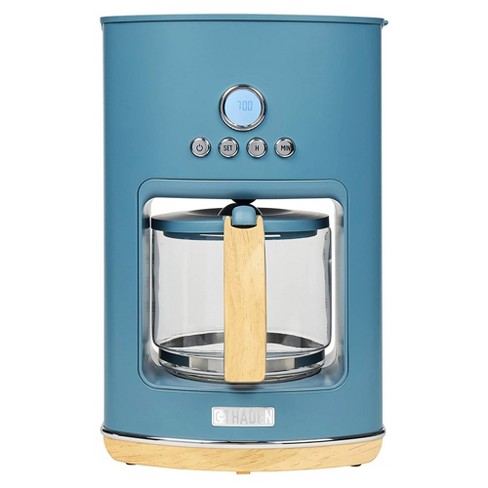 Haden Dorchester 10-Cup Capacity Programmable Retro Style Countertop Drip  Coffee Maker Machine with LCD Display, Delay Brew, and Auto-Off, Stone Blue