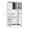 LAOTIES 74" Wooden Outdoor Cat House with Wheels,Weatherproof Catio Enclosure for 1–3 Cats,Large Cat Cage Condo with Platforms - 2 of 4