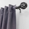 Lumi Home Furnishings 72"x144" Decorative Drapery Single Steel Curtain Rod Set with Cage finials Gunmetal - 2 of 4