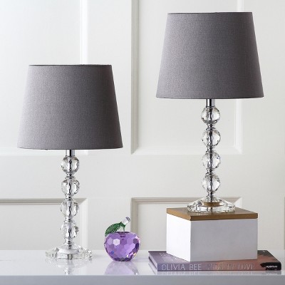 Nola 16" Light Grey Crystal Ball Table Lamp Set