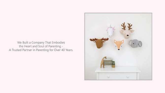 Little Love by NoJo Deer Head with Antlers Natural Wood Nursery Wall Decor, 2 of 6, play video