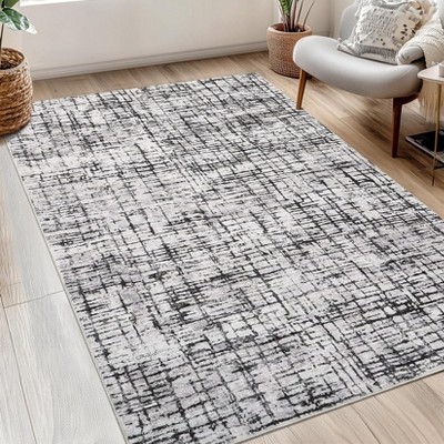 COZONY Abstract Area Rug, Machine Washable Low Pile Carpet with Non-Slip Backing for Living Room, Bedroom, Office