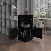 NicBex Buffet Cabinet with Storage 42" T Corner Bar Cabinet Sideboard Cabinet with 8 Bottle Cubbies and Double Door for Living Room - 4 of 4