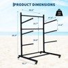 Kayak Storage Rack, Heavy Duty Kayak Racks for Outdoor Storage, Freestanding Kayak Storage Rack with Wheels for Kayaks, Canoes - 2 of 4