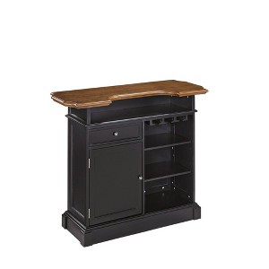 Americana Bar - Black: Home Styles Mid-Century Modern, Hardwood, Adjustable Shelves - 1 of 4