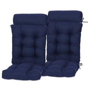 Aoodor 18 x 47 inch Tufted Outdoor Chair Cushion, Water Resistant & Fade Resistant Polyester High Back Patio Adirondack Chair Cushion, Set of 2 - 1 of 4