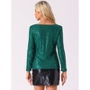 INSPIRE CHIC Women's Sequin Glitter Cowl Neck Long Sleeve Sparkle Clubwear Blouse - image 4 of 4