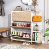 Tribesigns Modern Entryway Shoe Cabinet with 3 Flip Drawers & Open Shelves, Narrow Freestanding Hidden Shoe Rack - 3 of 4