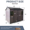 96.00"8 x 6ft Resin Outdoor Storage Shed Waterproof Shed with Floor & Two Windows & Lockable Door, Tool Shed for Garden,Black - 4 of 4