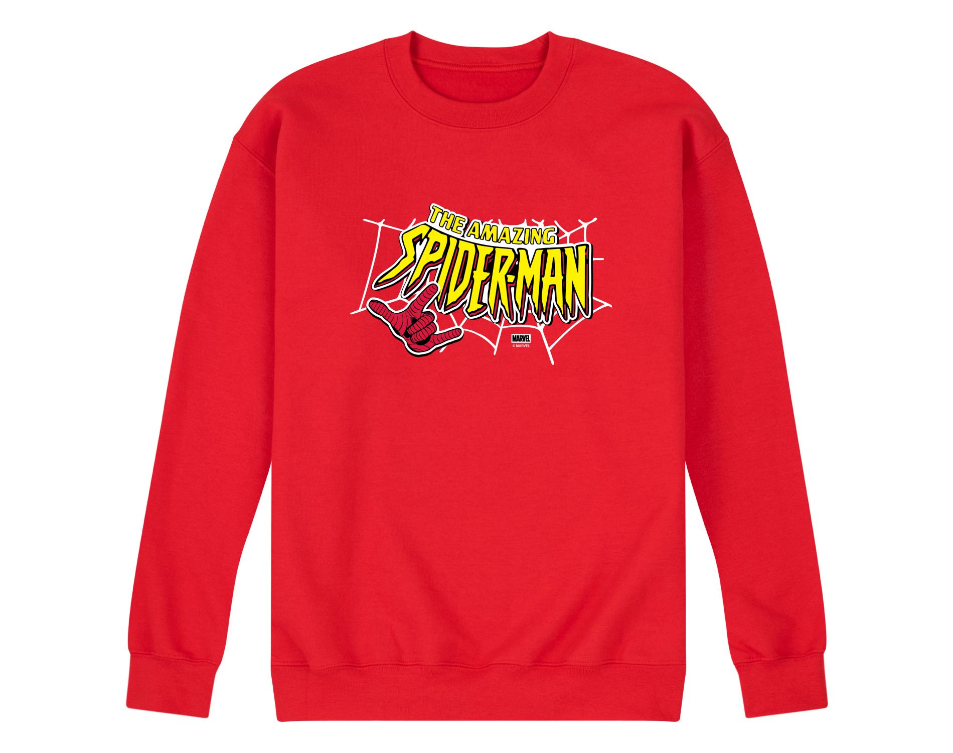 Men's Marvel Spiderman Logo Graphic Fleece Sweatshirt - Red - Large