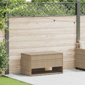 Cushion Box Beige PE rattan, powder-coated steel, polyester Medium - 1 of 4