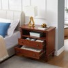 Modern End Table with Charging Station, Wooden Nightstand with Storage, Small Coffee Table, Sofa Side Table for Living Room Bedroom - 2 of 4