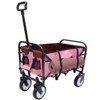 VisioGear Collapsible Foldable Wagon Cart with Strapping, Wagon Grocery Cart for Camping Shopping Sports, Pink, 25.98"*17.32"*37.4" - 4 of 4