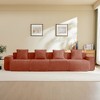 AENKYO Cloud-Like Boneless Loveseat, Soft Velvet Modular 2-Seater Sofa with No Assembly & Pillows, Modern Orange Floor Futon for Living Room - 3 of 4