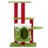 FURNIinspire Pet Tower 32in Christmas Themed Cat Tower Cat Tree, 3 Level Plush Cat Condo, Indoor Cat Activity Center, Multicolored, 27.5"*23.5"*32.5" - 2 of 4