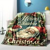 Lomsoe Retro Santa Claus Print Flannel Blanket - All Seasons Soft Cozy Warm Throw Blanket for Bed, Napping, Camping, Travel, Office - 4 of 4