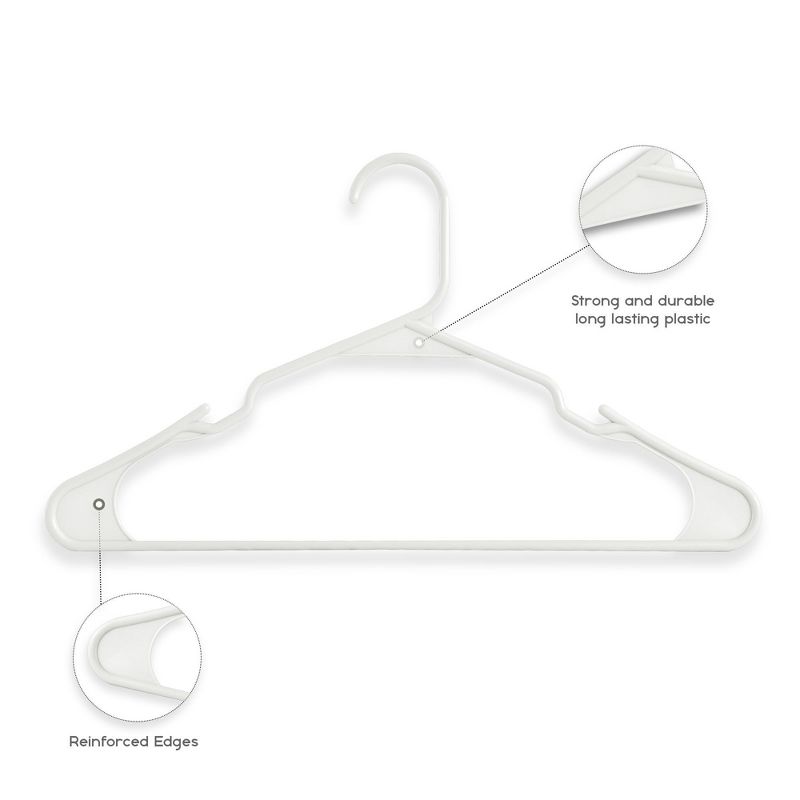 50pk Plastic Hangers Space Saving Non Slip Clothes Hangers - Lux Decor Collection, 4 of 6