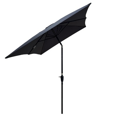 6 x 9ft Patio Umbrella Outdoor Waterproof Umbrella with Crank and Push Button Tilt without flap for Garden Backyard Pool Market