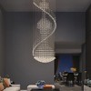 Ludomide Modern Foyer Chandelier, High Ceiling Crystal Light, Flush Mount Spiral Design for Staircase, Entryway, D 32" x H 94". - 2 of 4