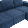 Okak Luxury Modular U-Shaped Sectional Couch with Ottoman Cloud Chenille Floor Sofa Fully Compressed Upholstered for Living Room,Apartment, Navy - 2 of 4