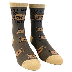 Crazy Dog Women's I Do What I Want Dogs Socks Funny Pet Puppy Animal Lover Graphic Novelty Footwear - 1 of 4