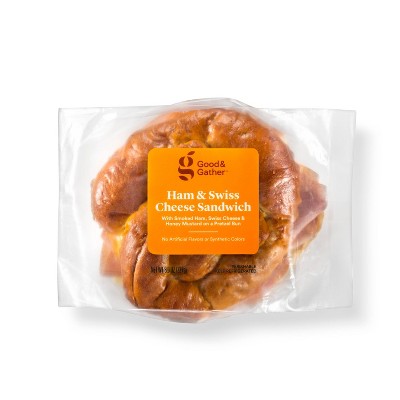 Ham & Swiss Cheese Pretzel Roll Sandwich - 8oz - Good & Gather™