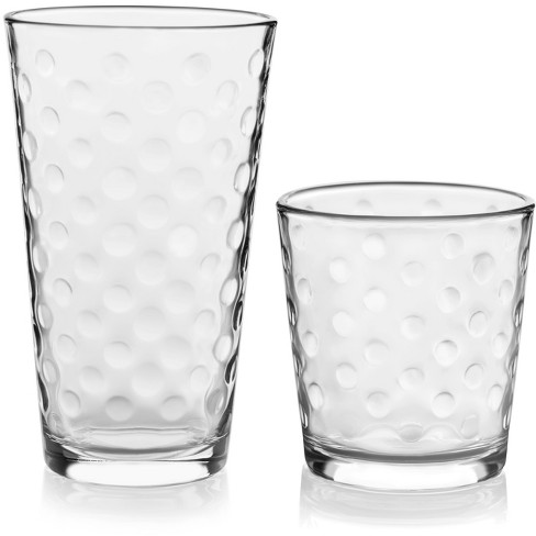 Circle Glass Hoop 12-Piece Double Old Fashioned & Cooler Glass Set