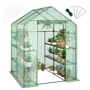 Greenhouses for Outdoors with Shelves, Portable Greenhouse, Walk-in Green Houses for Seedling Flowers Growing - 1 of 4
