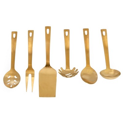 Darware Complete Serving Spoon & Utensil Set, 6pc; w Pasta Server, Fork, Spoon, Ladle, Etc