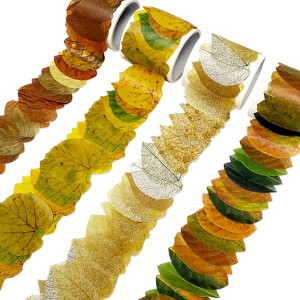 Wrapables Decorative Fall Leaves Washi Tape Stickers Colorful Autumn Leaves for Scrapbooking, Stationery, Diary, Card Making, Arts & Crafts, 4 Rolls - 1 of 4