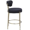 TOAOTBNBO Modern Counter Height Bar Stools with Brushed Brass, Kitchen Barstools with Metal Legs, Cozy Bar Chair with Stable Footrest, Black - 4 of 4