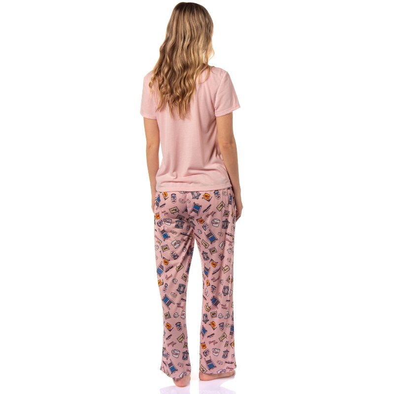 Gilmore Girls Women's I'd Rather Be Watching TV Show Tossed Icon Pajama Set Pink, 5 of 6
