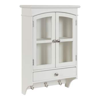 Kate and Laurel Highfield Decorative Wall Cabinet , 17.75x7.25x27.25, White